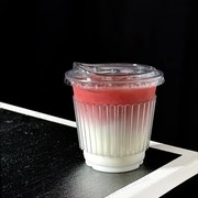 一次性冷饮冰美式防漏咖啡杯400ml高透塑料网红咖啡pet杯定制LOGO
