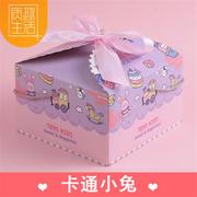 l创意正方喜蛋糖果纸盒子，宝满月回伴手提生日周岁包装儿童节