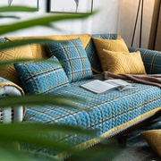 简约现代四季通用布艺沙发垫，防滑客厅坐垫组合沙发罩巾套