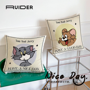 猫和老鼠创意客厅沙发抱枕办公室，工位午睡护腰靠背枕儿童床边头枕