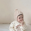 宝宝ins韩版针织护耳，帽婴儿秋冬纯棉内衬，保暖洋气百搭毛球套头帽