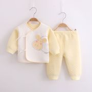 01-2个月新生儿保暖内衣套装，薄棉婴儿秋冬衣服分体，刚生宝宝和尚服