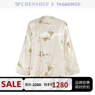 tag&omzo新中式金线蝴蝶，绣盘扣圆领上衣，衬衫chenshop设计师品牌