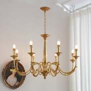 法式轻奢复古客厅吊灯美式现代欧式简约吊灯北欧设计师全铜卧室灯