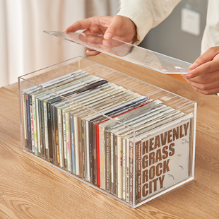 日本亚克力家用dvd碟片cd盒子，光盘收纳盒箱，塑料专辑游戏碟储存架
