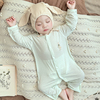 婴儿夏季薄款连体衣宝宝，长袖空调服新生儿，衣服莫代尔0-3个月睡衣