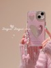 粉色爱心镜面适用于苹果x手机壳xr小众甜美夏日xsmax新潮iphone7创意i8plus手链，6p补妆镜少女se2网红潮5代4s