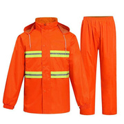 橘红色双层反光雨衣雨裤环卫雨光反衣分体套装橘红色双层反