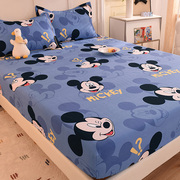 迪士尼儿童床笠全棉2021年通用加厚纯棉磨毛三件套单件床罩