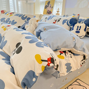 迪士尼60支纯棉亲肤四件套床笠床单儿童卡通全棉三件套宿舍被套床