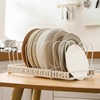高端橱柜厨房置物架可伸缩放碗盘子锅具锅盖架子收纳架台面碗碟架