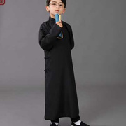 儿童民国风长衫大褂舞台演出服学生中国风长袍马褂男童相声服装