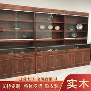 实木珠宝展示柜复古玉器翡翠，展柜饰品首饰，陈列柜古董瓷器玻璃柜台