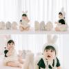 创意周岁宝宝摄影道具儿童拍照造型摆件毛绒玩具兔子拍照服装