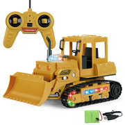 四通道灯光电动挖掘机 可充电无线遥控工程铲车男孩玩具 地摊