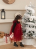 女童网纱仙气蓬蓬裙蛋糕裙公主风，罩衫吊带氛围，感圣诞生日红色裙子
