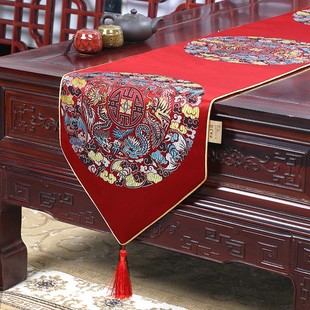 古典桌旗盖布织锦缎茶几布艺，中式美式欧式现代圆形餐桌布餐垫套装