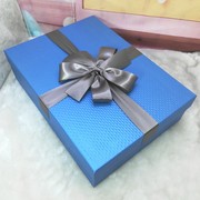 蓝色高档超大号零食伴手盒长方形包装婚纱西服裙礼物盒子定制
