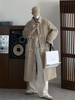MRDONG韩国男装翻领复古风牛角扣重工长款高档羊毛呢大衣外套