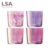 英国lsa进口四只手工宝石，幻彩色水杯玻璃杯，家用耐热果汁杯套装