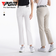 pgm高尔夫服装女装裤子短袖，微喇叭开叉长裤运动套装，夏季t恤polo衫