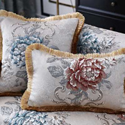 欧式沙发靠垫抱枕套靠枕客厅大号卧室床头靠背长方形含芯蓝色套z.