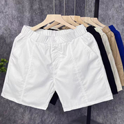 夏天洋气白色短裤男款潮牌潮流薄款沙滩裤男士修身直筒外穿五分裤