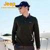 Jeep吉普男士运动长袖POLO衫户外衬衫翻领针织衫卫衣休闲T恤