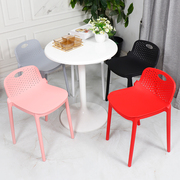 北欧户外镂空塑料椅子加厚咖啡厅靠背椅子简约经济型网红休闲餐椅