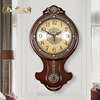 欧式复古挂钟客厅家用时尚纯铜装饰古典艺术石英钟表静音挂表