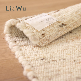 LiandWu德国进口PAULIG纯手工羊毛无胶地毯客厅卧室床边法式轻奢