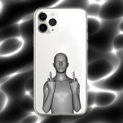 趣味个性创意xr简约人体模型塞班朋克，苹果15promax适用iphone14pro透明13minxs11镜头全包软12min保护手机壳
