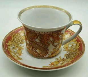 范思哲罗森塔尔亚洲中国龙中国(龙，中国)梦，咖啡陶瓷茶杯托碟子单个家用