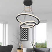 简约客厅吊灯创意大气led后现代个性圆形环形，亚克力卧室餐厅灯具