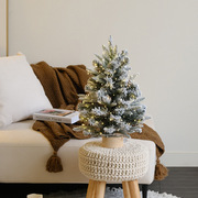 圣诞节装饰迷你小型圣诞树，家用桌面摆件雪花套餐树