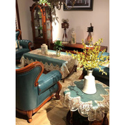 客厅感布艺高级现代台布欧式餐桌组合电视柜奢华蕾丝桌布茶几轻奢