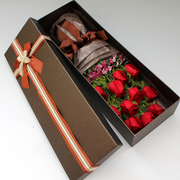 11朵红玫瑰百合礼盒生日情人节鲜花速递520同城配送