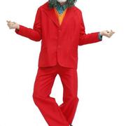 万圣节化装舞会舞台表演服成人男v红色套装小丑大服装装扮x