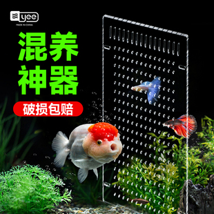 yee鱼缸隔离板透明亚克力，隔离网分离板孔雀鱼孵化盒水族箱隔离板
