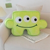 绿色三眼仔「拼图抱枕」创意可爱大号护腰沙发毛绒玩具靠枕垫礼物