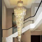 别墅楼梯水晶灯金色客厅灯具，大气创意吊灯，餐厅灯过道大堂酒店