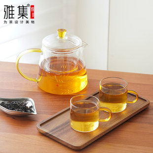 雅集茶具玻璃泡茶壶单壶家用茶壶套装耐高温茶水，分离玻璃茶壶套装