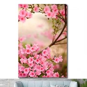 自然风景画桃花鲜花树木，风景画海报，客厅房间贴画墙画2