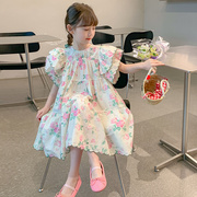 女童夏装连衣裙2024韩版洋气儿童裙子，夏季童装小女孩公主裙潮
