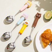 304不锈钢勺子叉子套装，可爱卡通汤勺，高颜值儿童调羹水果叉甜品勺