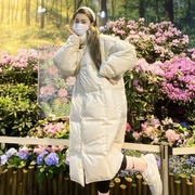 仙女90白鸭绒(白鸭绒，)羽绒服女长款2023冬季浪漫小众，设计感学院风外套