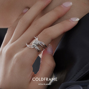 Vita Planet买手店 韩国Coldframe 三线绳结戒指925纯银指环
