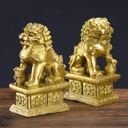 铜狮子摆件北京狮铜狮摆件一对 铜器工艺品