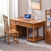 鸡翅木书桌家用仿古写字台中式实木办公桌，写字桌子红木电脑桌台式