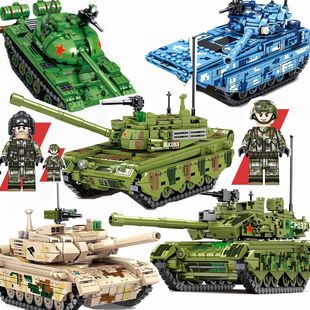 军事坦克系列益智乐高积木男孩子，拼装插8玩具，6-12岁7儿童生日礼物